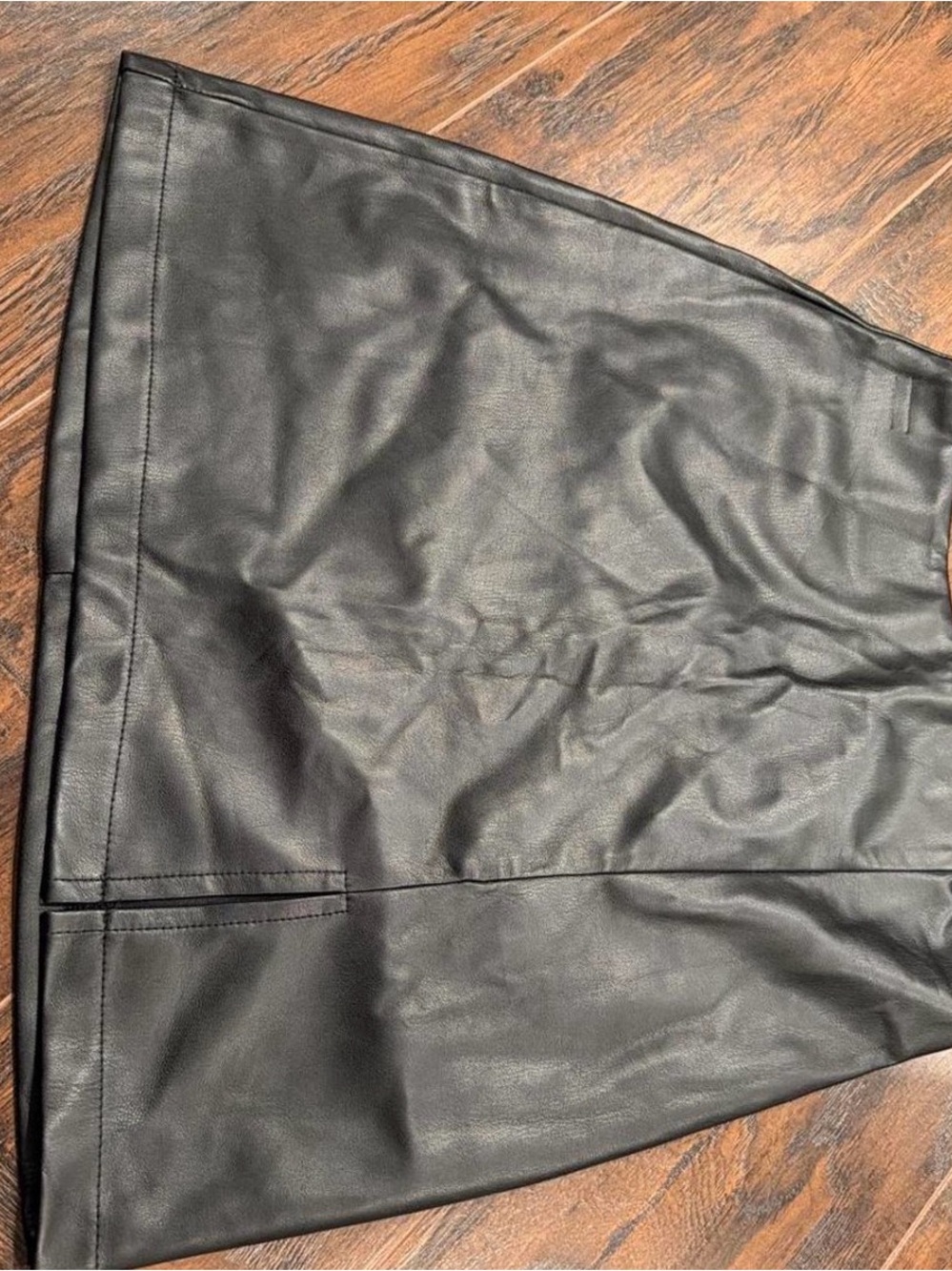 Double Zero Black Faux Leather Mini Skirt